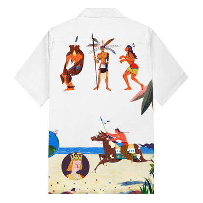 Columbus Discovered The New World Camp Collar Short Sleeve Shirt