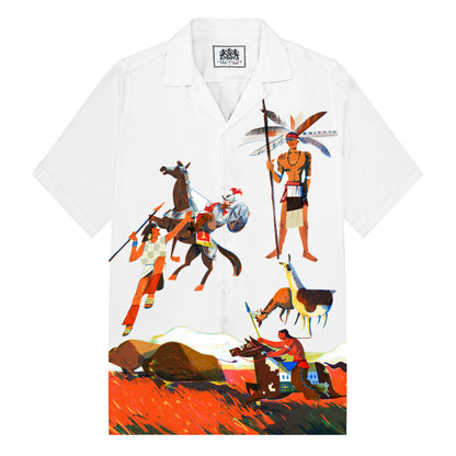 Indian Tribal Patterns Camp Collar Short Sleeve Shirt