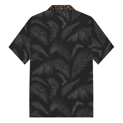 Men's Black Tiki eEements Camp Collar Casual Shirt