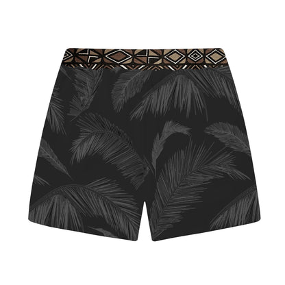 Men's Black Tiki eEements Elastic Waistband Casual Shorts