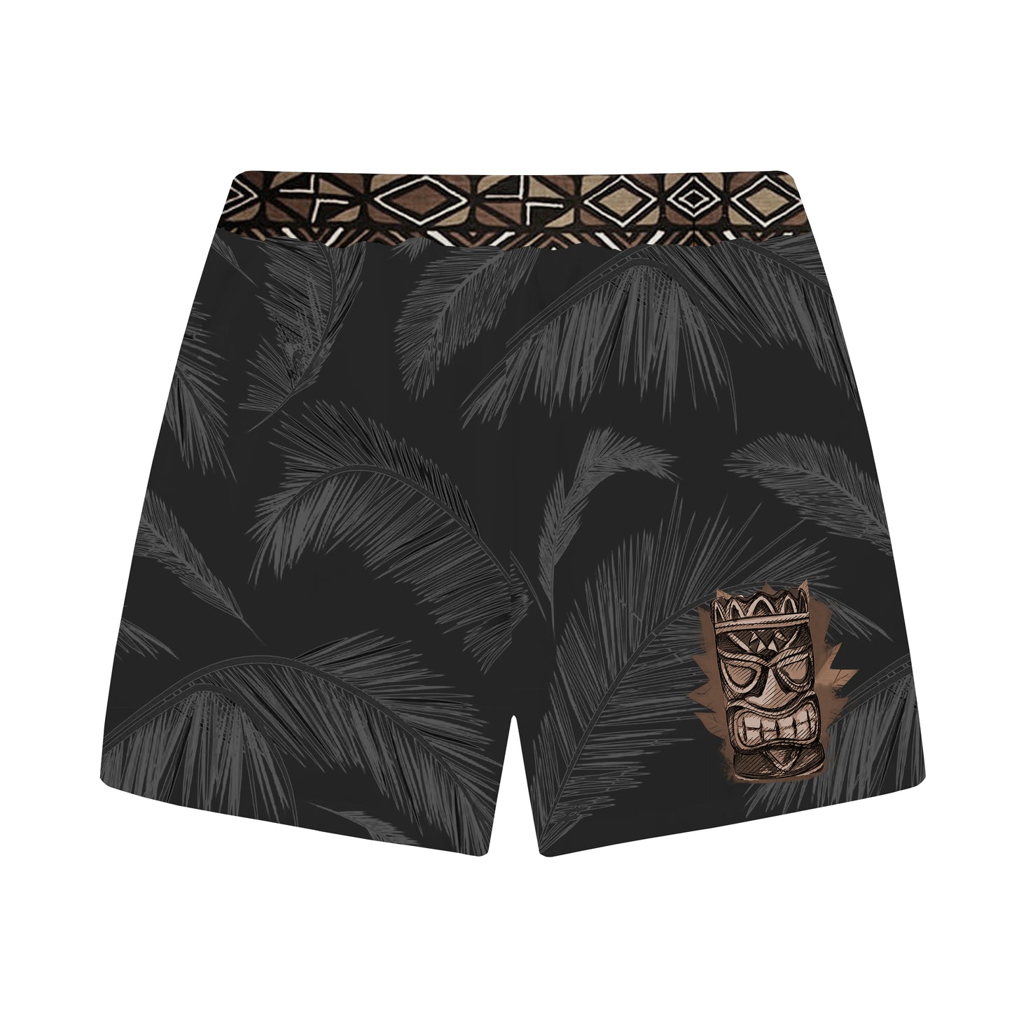 Men's Black Tiki eEements Elastic Waistband Casual Shorts
