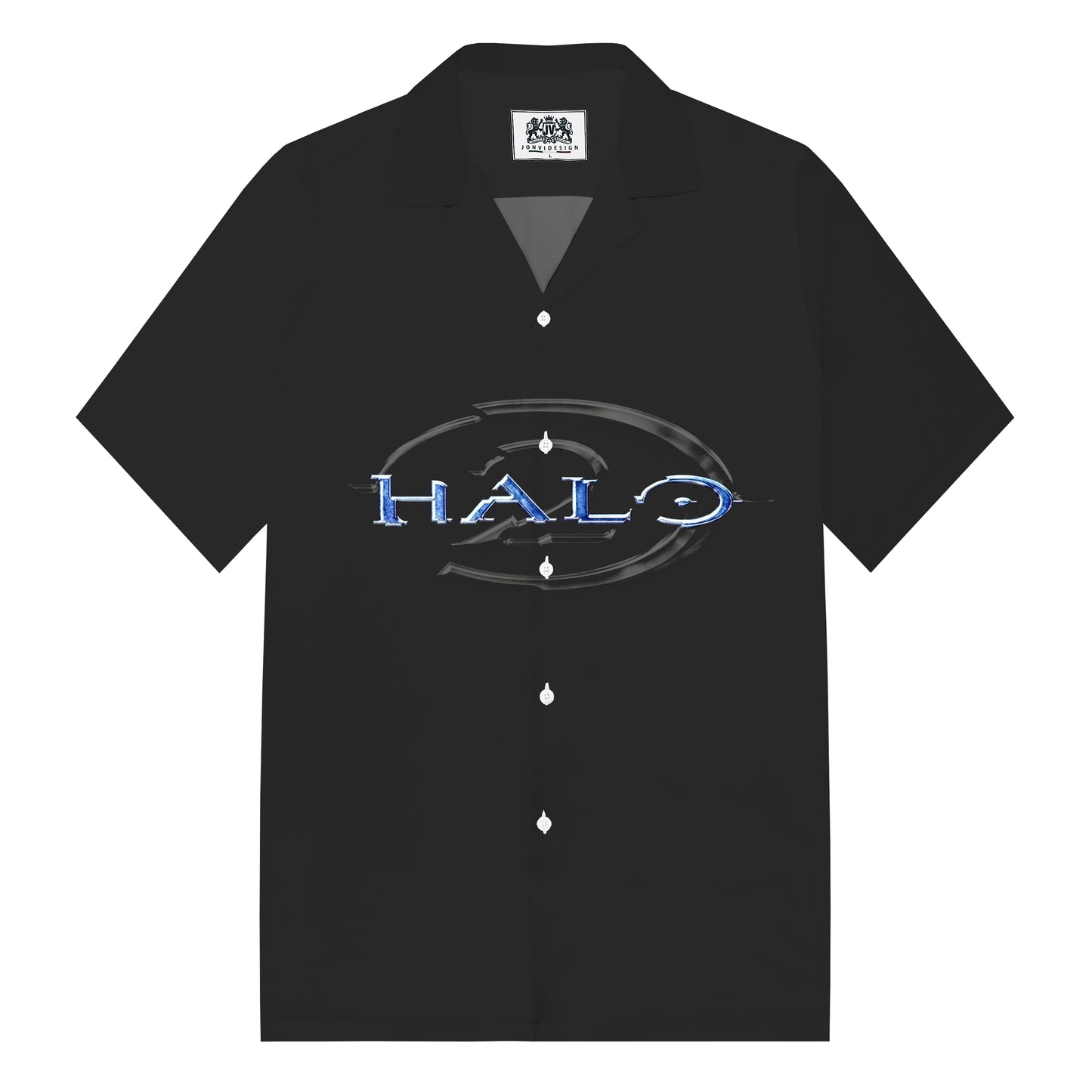 Game HALO Pattern Camp Collar Casual Shirt