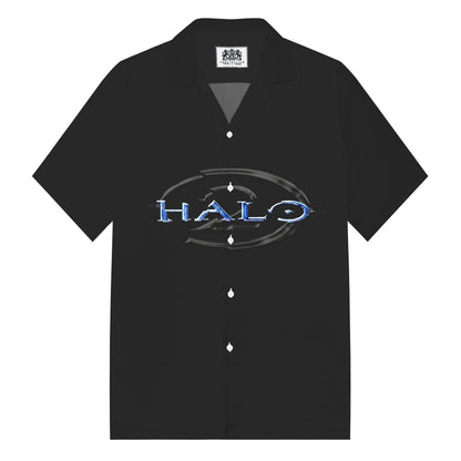 Game HALO Pattern Camp Collar Casual Shirt