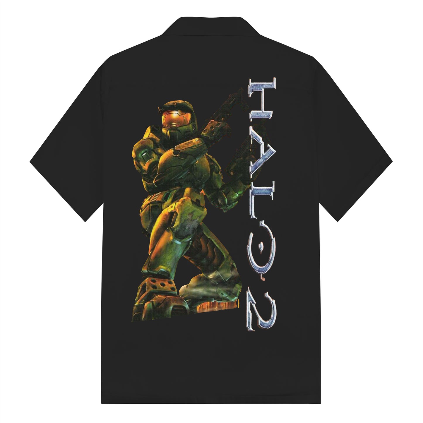 Game HALO Pattern Camp Collar Casual Shirt
