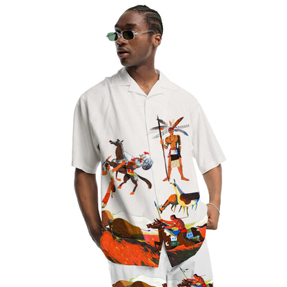 Indian Tribal Patterns Camp Collar Short Sleeve Shirt