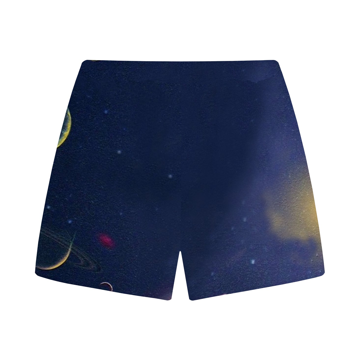 Retro Band Themed Print Elastic Waistband Casual Shorts