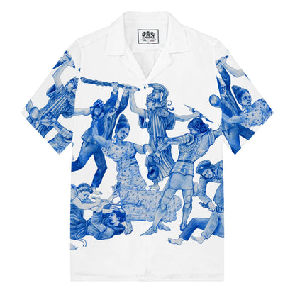Gods Art Pattern Camp Collar Short Sleeve Shirt
