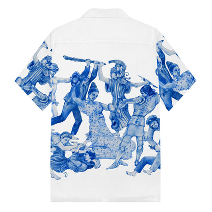 Gods Art Pattern Camp Collar Short Sleeve Shirt