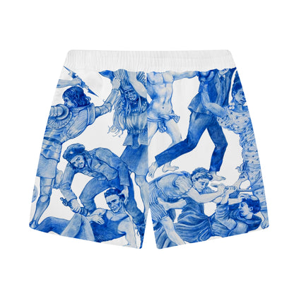 Gods Art Pattern Elastic Waistband Casual Shorts