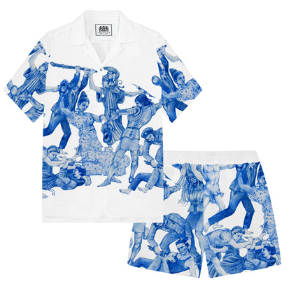 Gods Art Pattern Camp Collar Short Sleeve Shirt