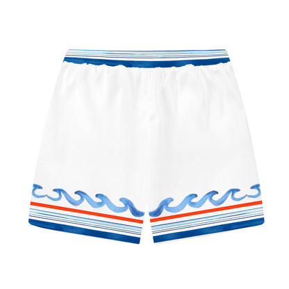 Leisure Vacation Crayfish Pattern Elastic Waistband Summer Casual Shorts