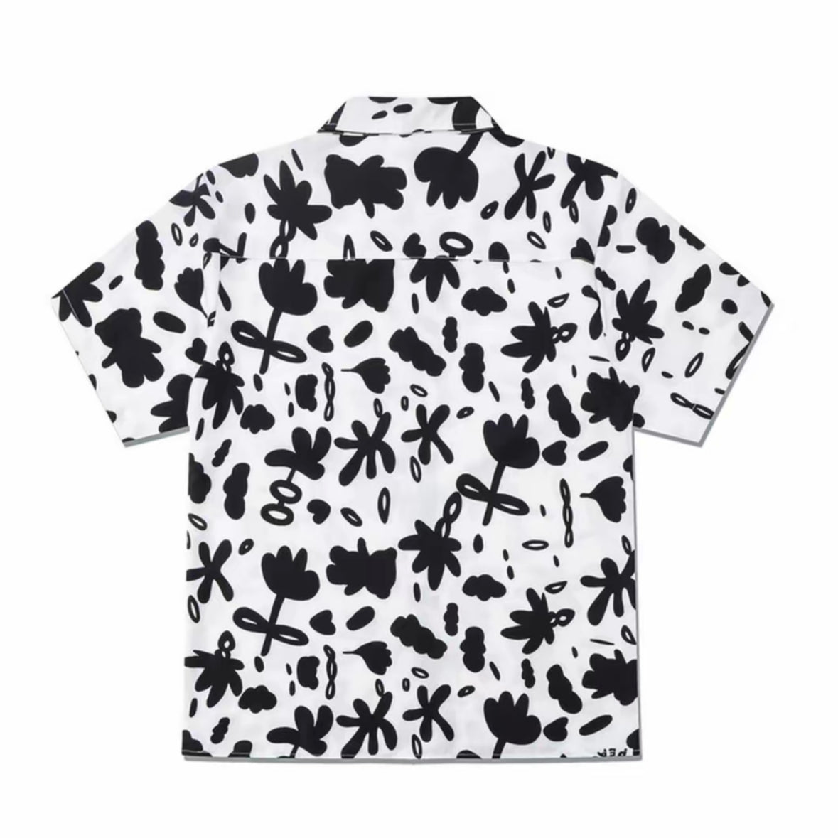 Abstract Floral Cuban Collar Men’s Short‑Sleeve Shirt