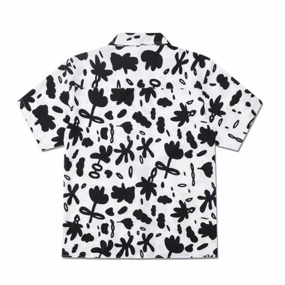 Abstract Floral Cuban Collar Men’s Short‑Sleeve Shirt
