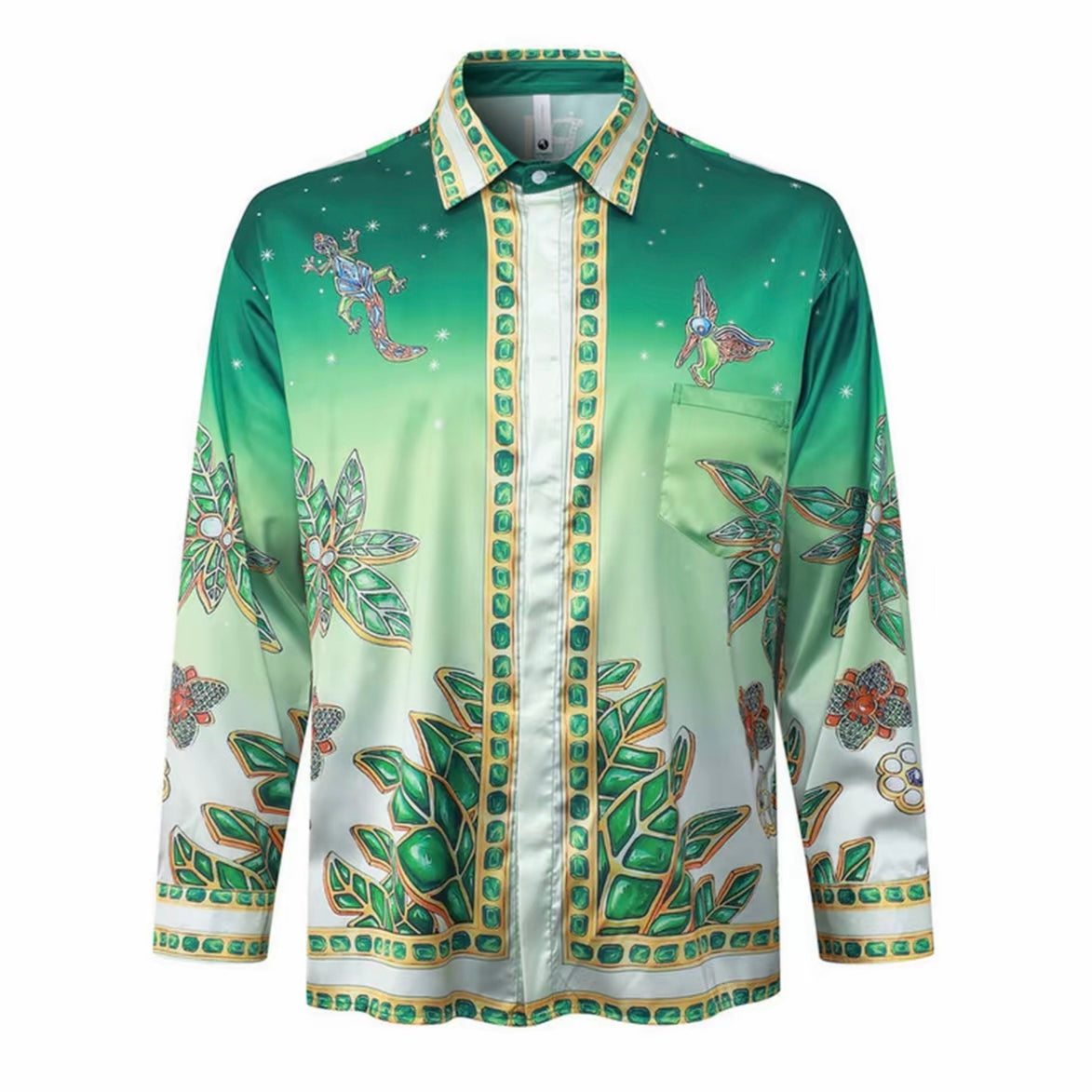 Green Gradient Tennis Club Long-Sleeve Men’s Shirt