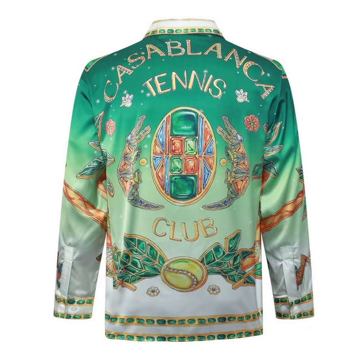 Green Gradient Tennis Club Long-Sleeve Men’s Shirt