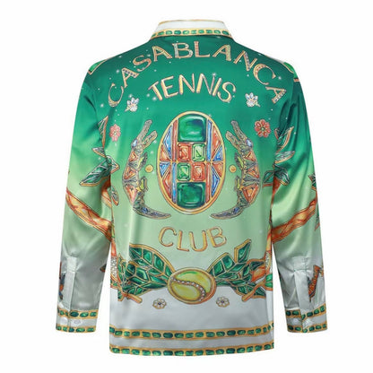 Green Gradient Tennis Club Long-Sleeve Men’s Shirt