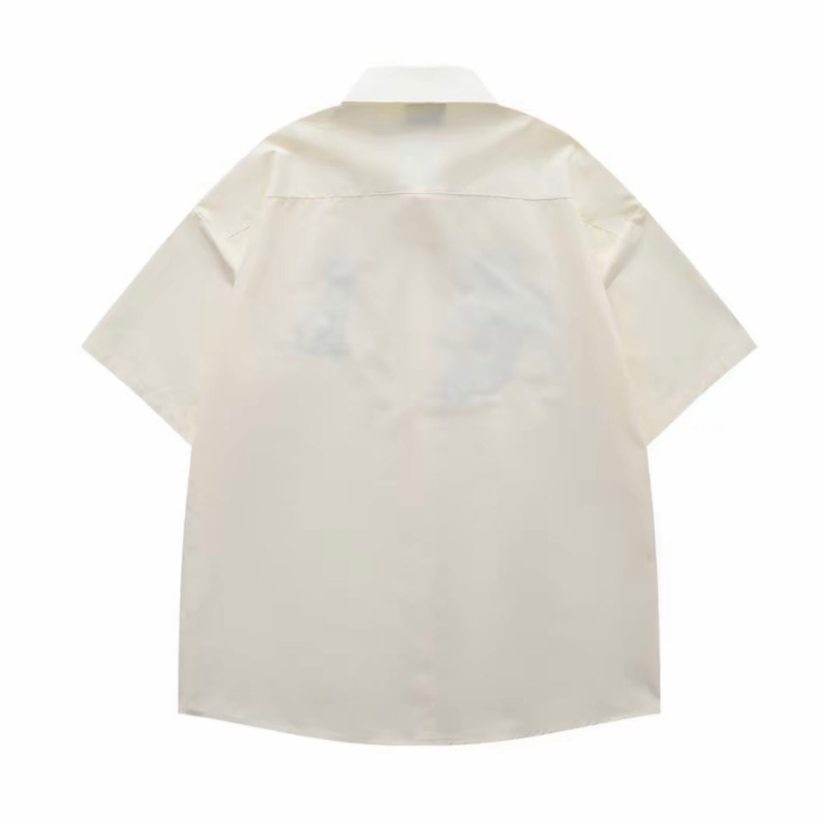 Off‑White Cartoon Embroidery Men’s Short‑Sleeve Shirt