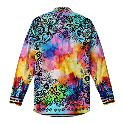 Abstract Print Paisley Long Sleeve Shirt