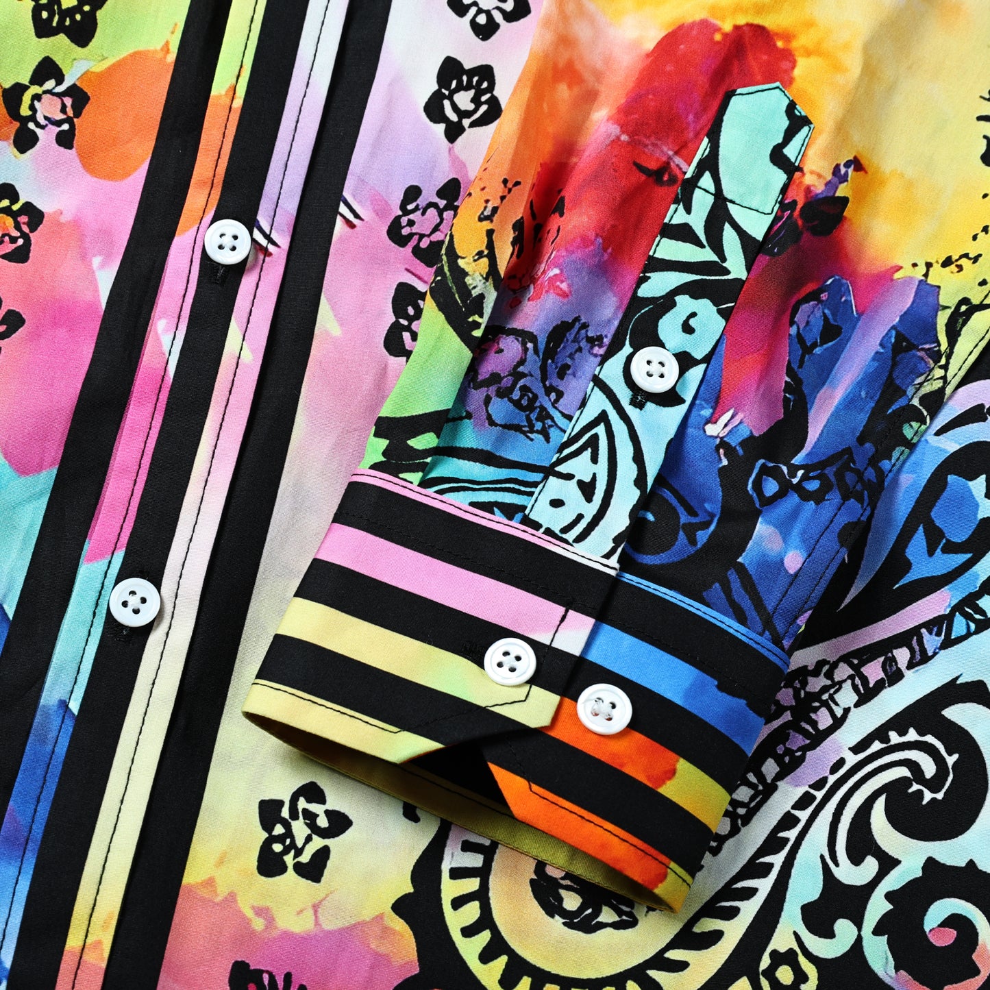 Abstract Print Paisley Long Sleeve Shirt