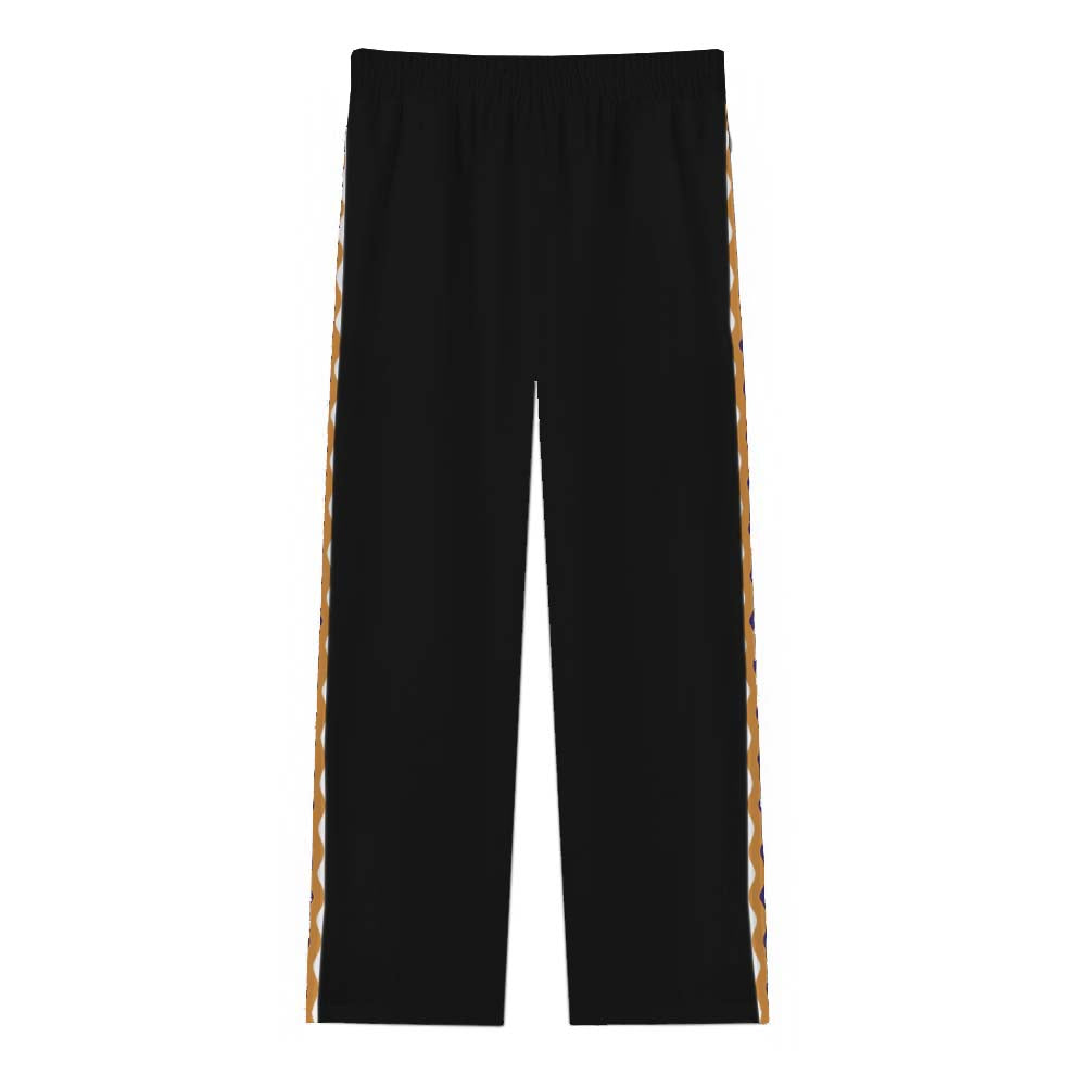 Quiet And Mysterious Halloween Town Prints Casual Trousers With Elastic Waistband