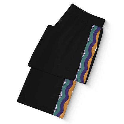 Quiet And Mysterious Halloween Town Prints Casual Trousers With Elastic Waistband