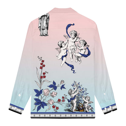 Divine Virgin Pastel Long Sleeve Camp Collar Shirt