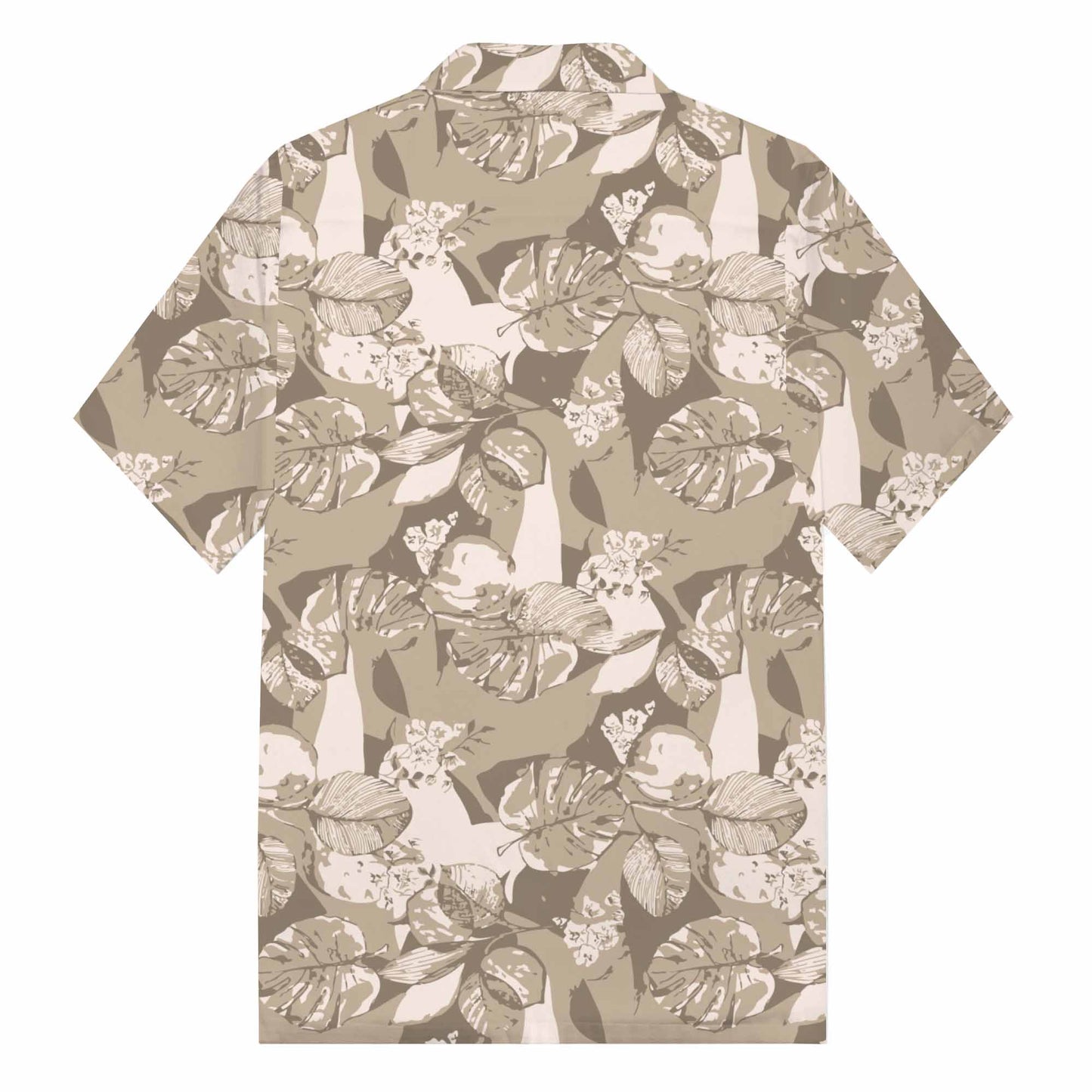 Tropical Leaves Hawaiian Casual Camp Collar Short-Sleeved Shirt