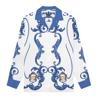 Renaissance Portrait Long Sleeve Camp Collar Shirt