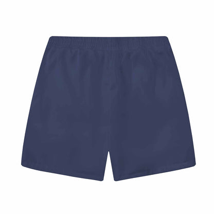 Blue And White Porcelain Pattern Elastic Waistband Summer Casual Shorts