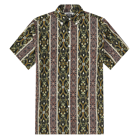 Stripe Pattern Button Short Sleeve Shirt