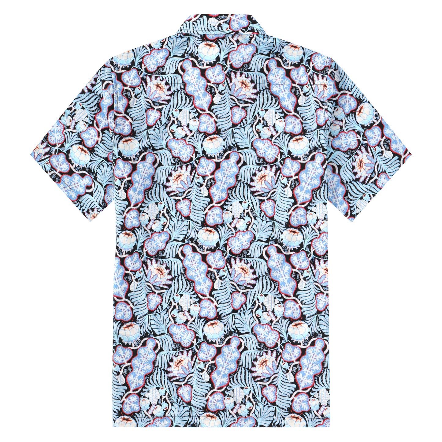Iceflower Pattern Button Short Sleeve Shirt