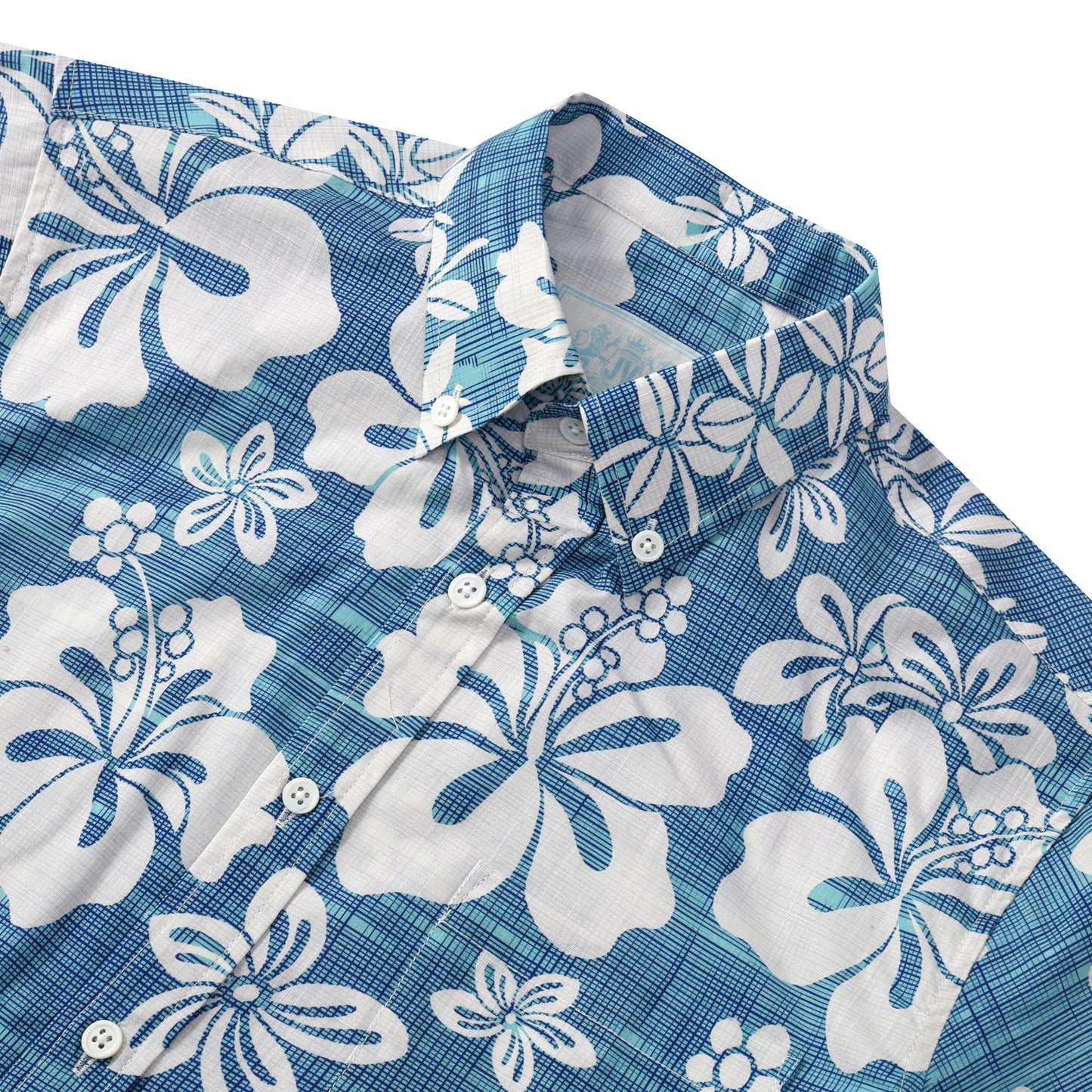 Checked Floral Pattern Short Sleeve Shirt