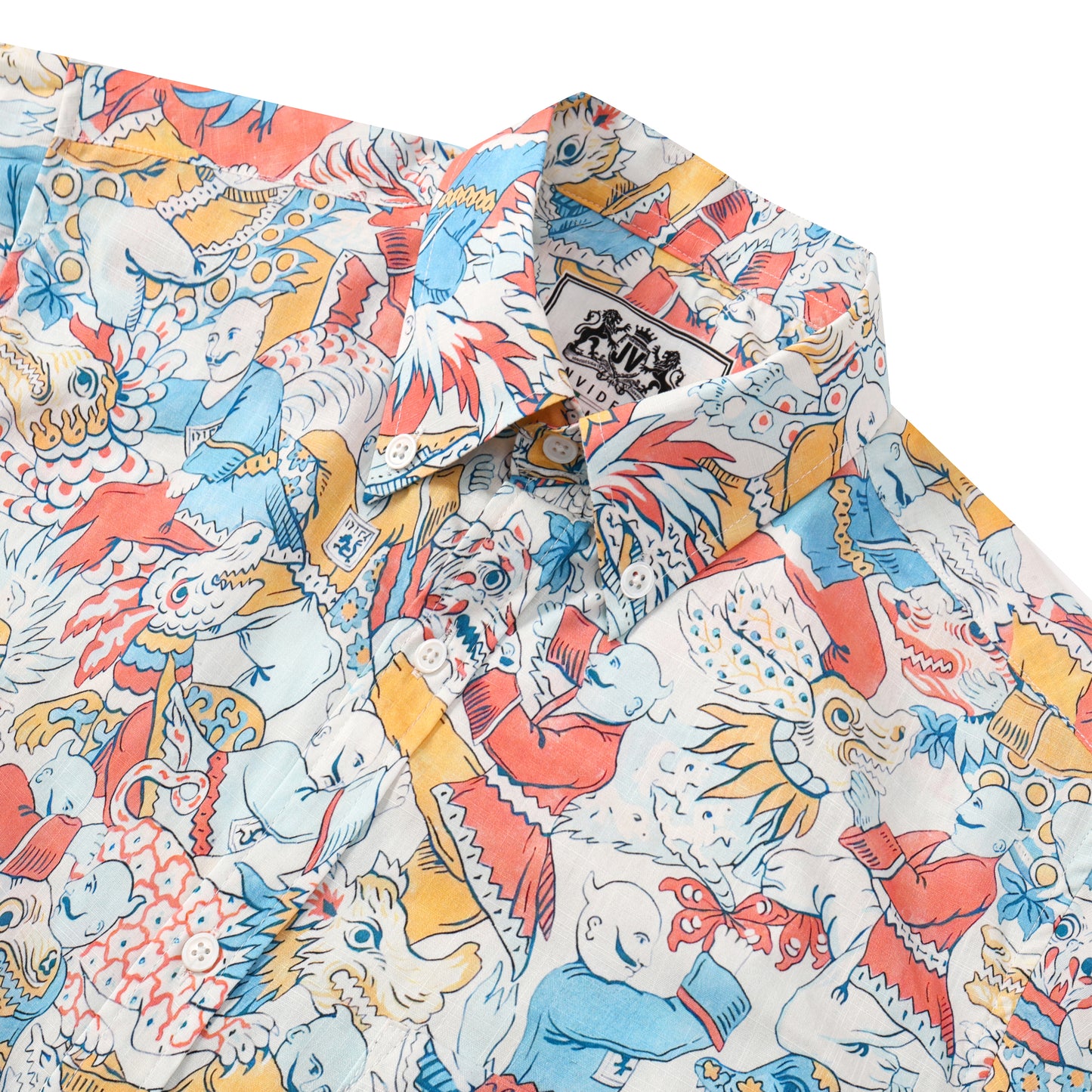 Gragon Dance Button Short Sleeve Shirt