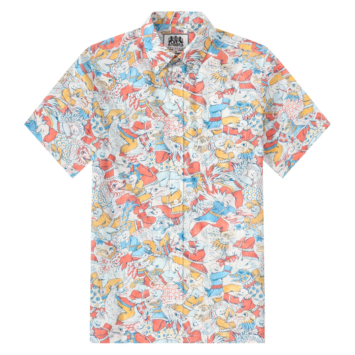 Gragon Dance Button Short Sleeve Shirt