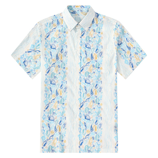 Marine Animal Pattern Button Short Sleeve Shirt