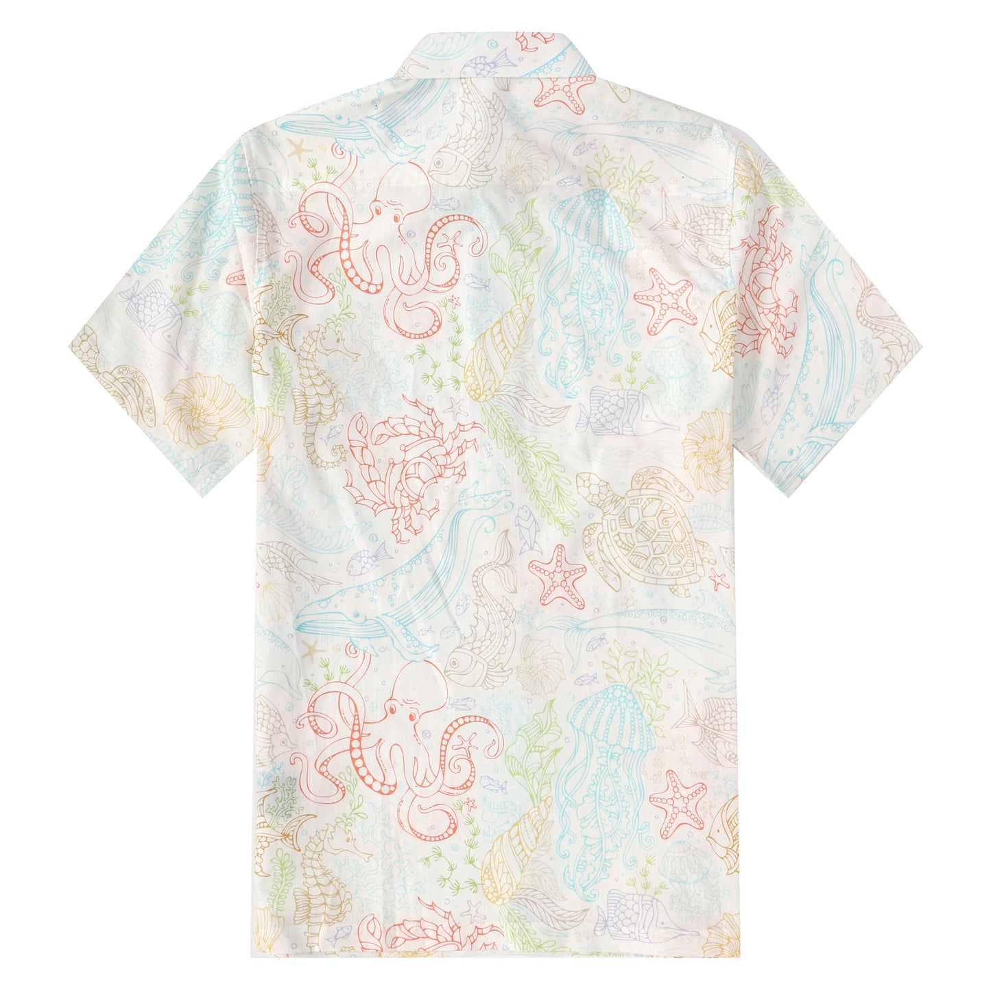 Marine World Pattern Button Short Sleeve Shirt