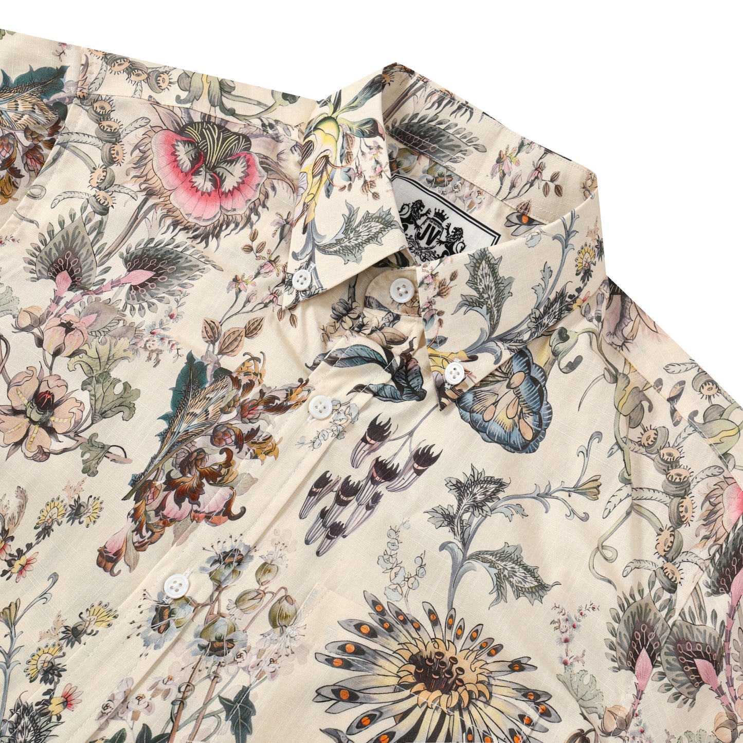 Floral Aloha Pattern Button Short Sleeve Shirt