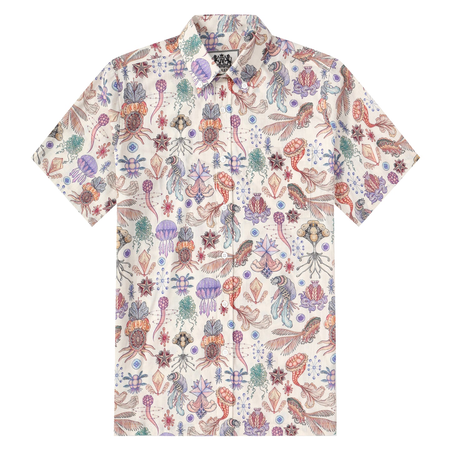 Underwater Pattern Button Short Sleeve Shirt