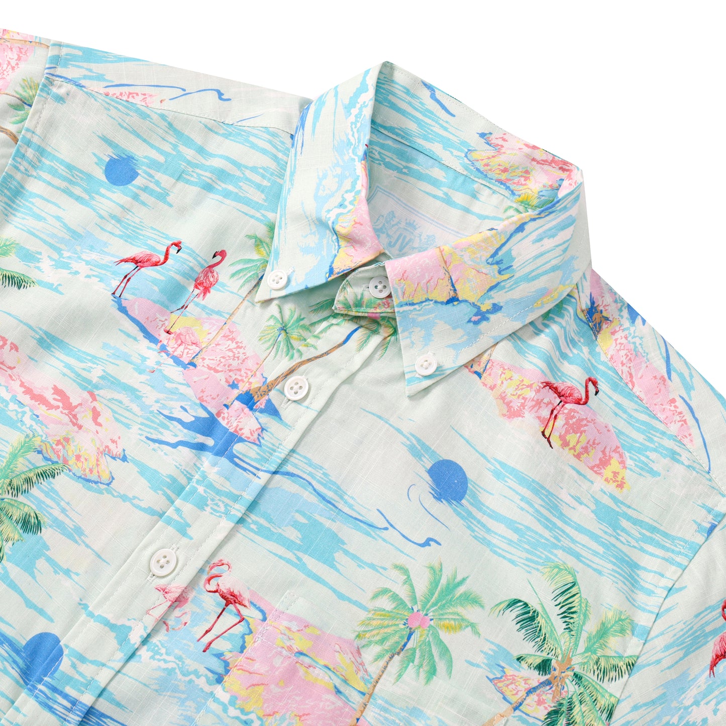 Beach Flamingo Pattern Short Sleeve Shirt