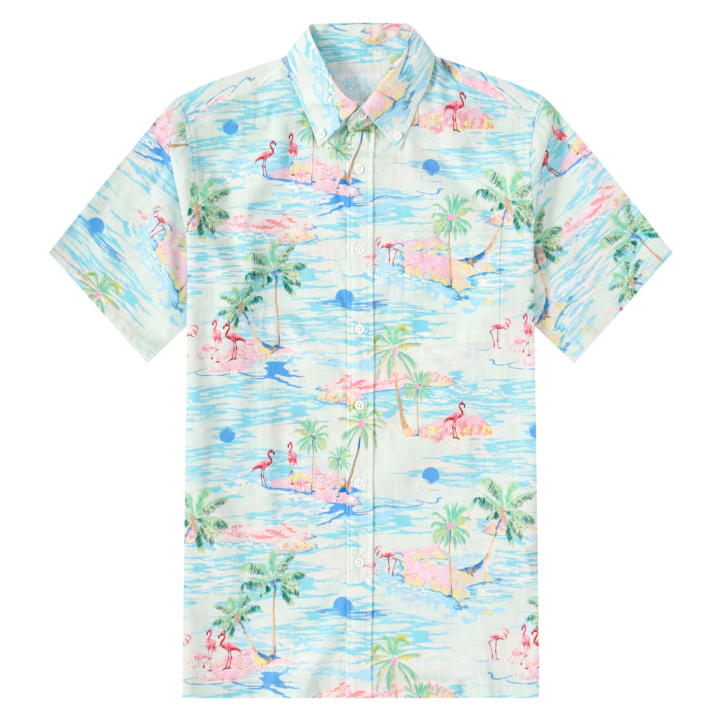 Beach Flamingo Pattern Short Sleeve Shirt