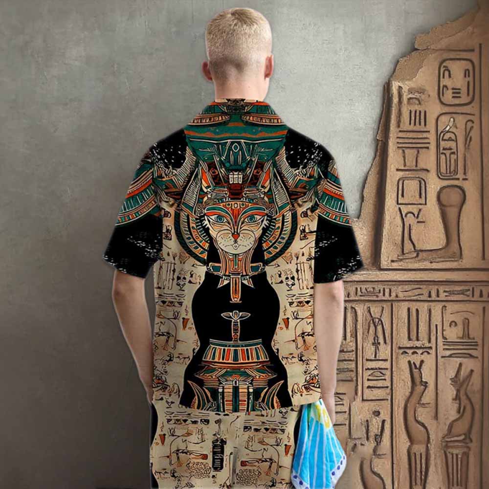 Egyptian Buster Cat Art Print Silk Elastic Waistband Shorts
