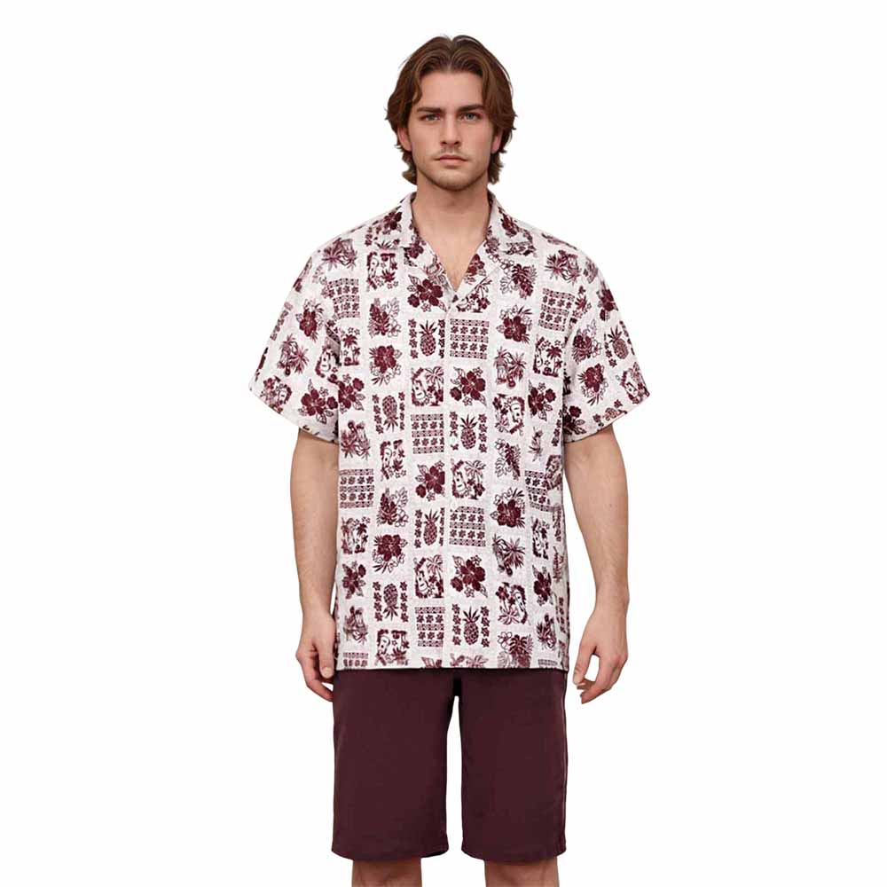Cute And Simple Aloha Shirt Seamless Pattern Elastic Waistband Summer Casual Shorts