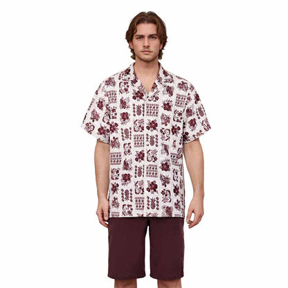 Cute And Simple Aloha Shirt Seamless Pattern Elastic Waistband Summer Casual Shorts