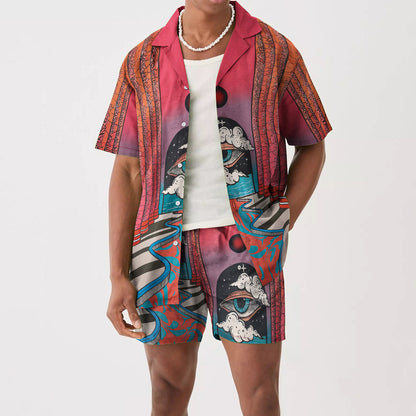Eye Of Wisdom Camp Collar Short Sleeve Shirt