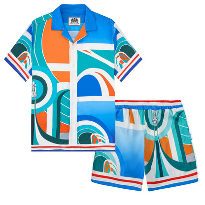 Graphic Pattern Elastic Waistband Summer Casual Shorts