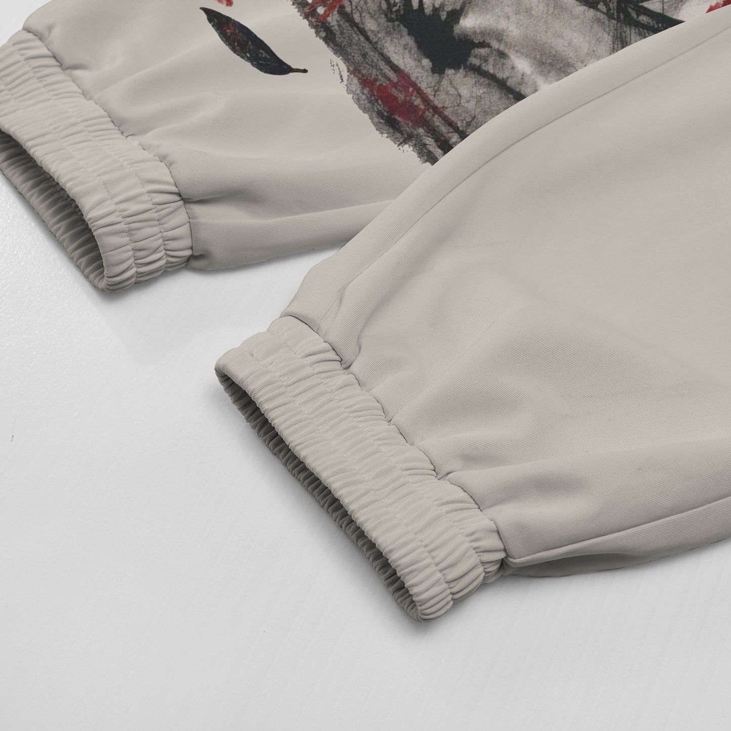 Fallen Angel Print Elastic Waist Sports Sweatshirt Pants