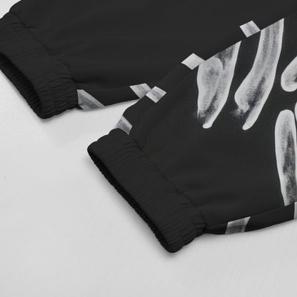 Centipede Skull Print Elastic Waist Sports Sweatshirt Pants