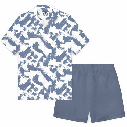 Casual Abstract Pattern Camp Collar Short Sleeve Shirt