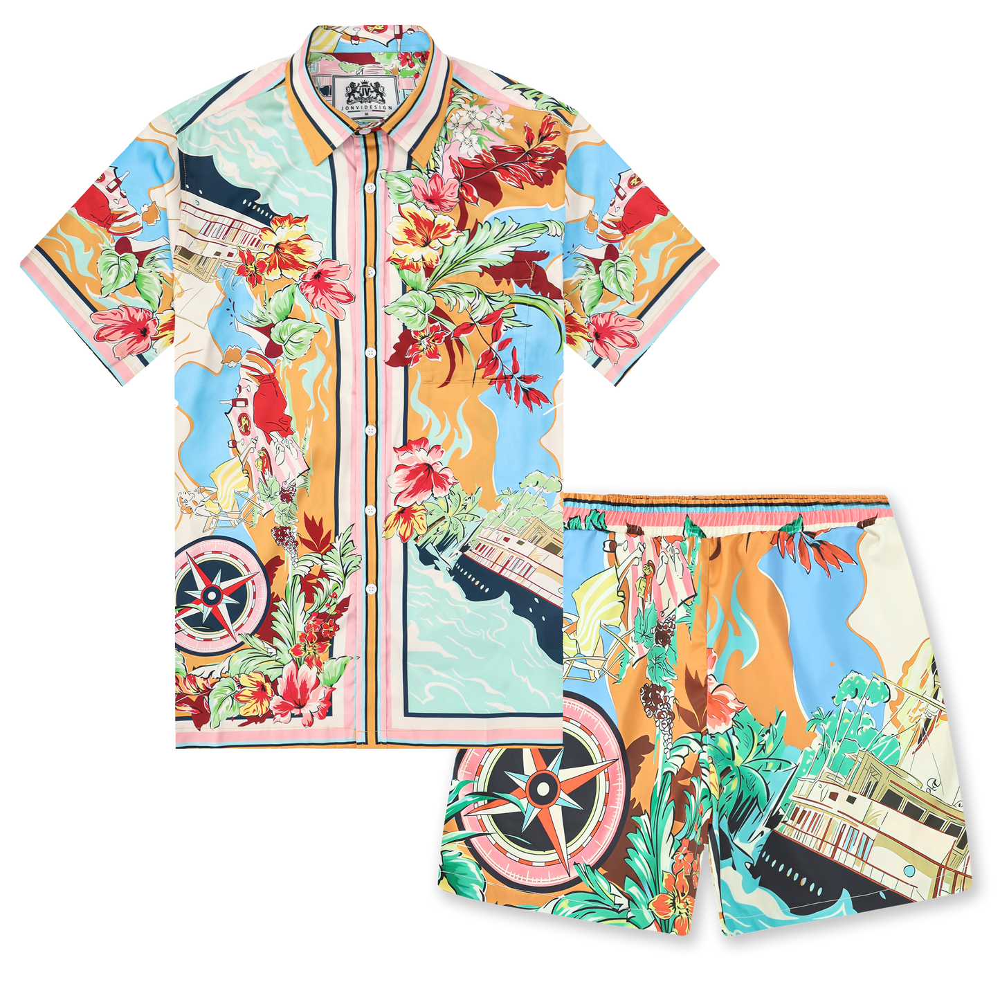 Floral Summer Design Short Sleeve Casual Shirt