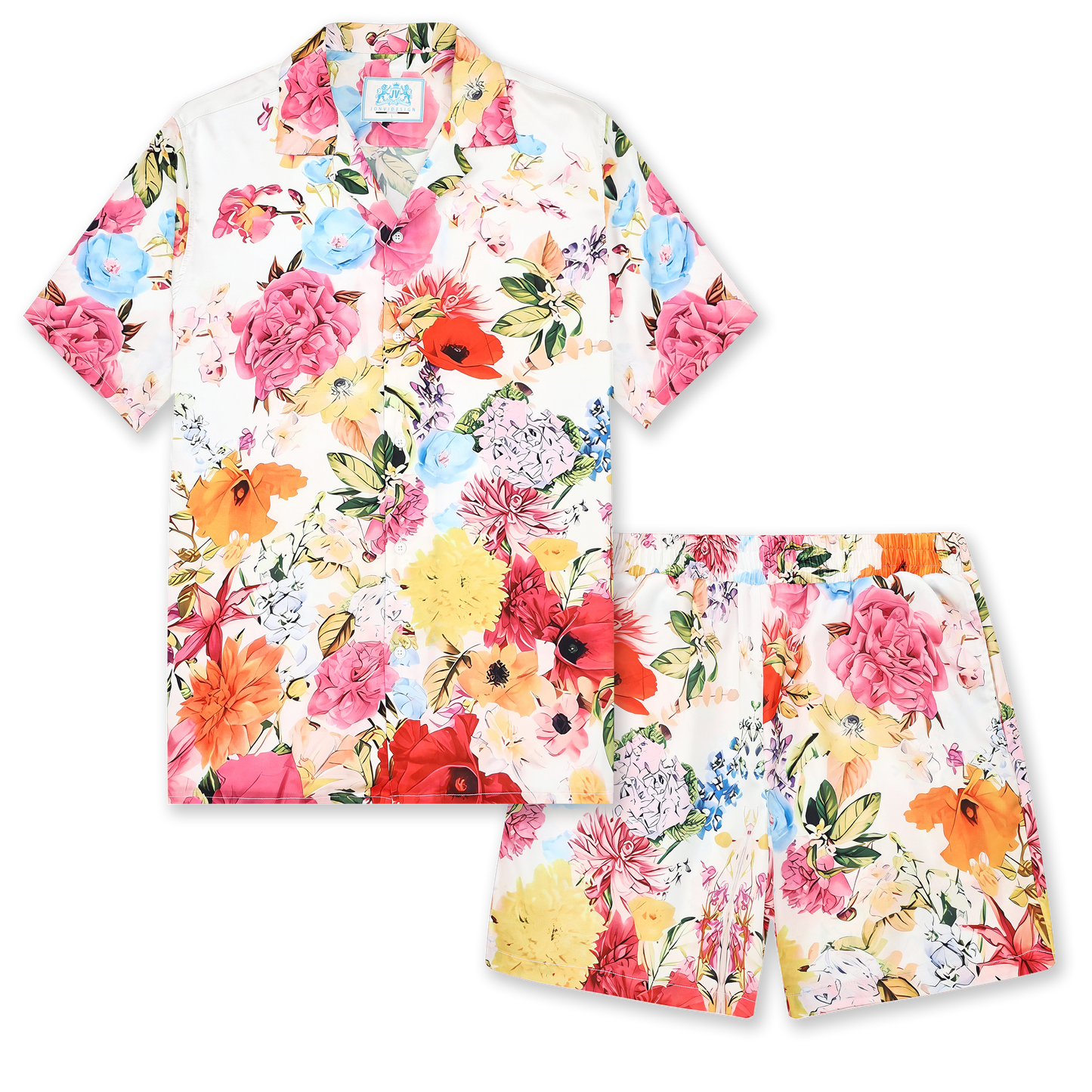 Summer Floral Pattern Camp Collar Casual Shirt for Men Jonvidesign